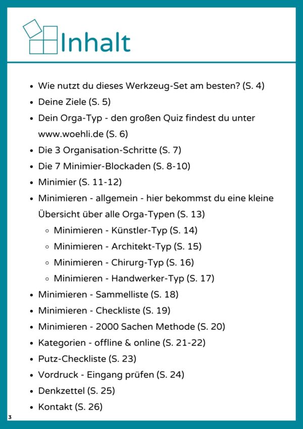 Minimier dich Frei! - Inhalt